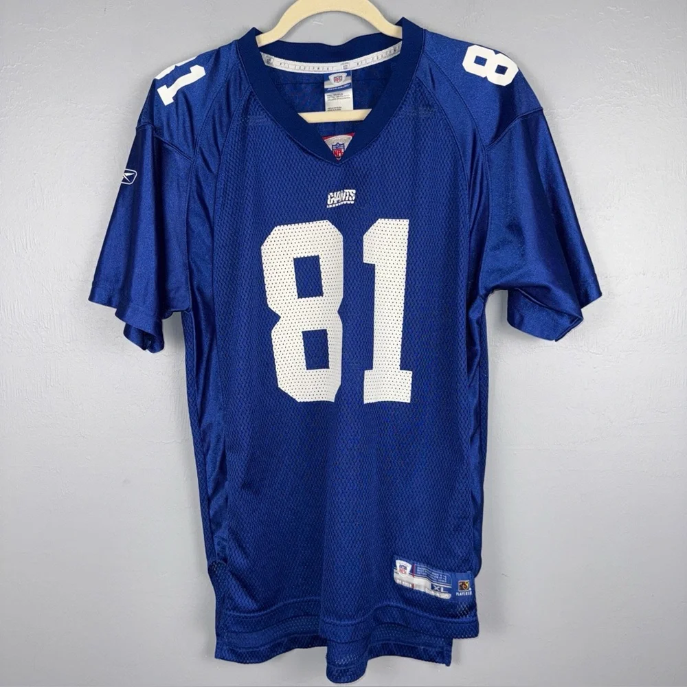 NFL Reebok Amani Toomer Jersey Boys XL Blue #81 New York Giants‎ Football *READ